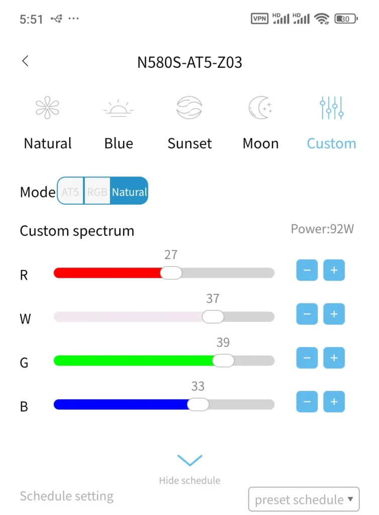 Netlea AT5S full spectrum LED over red aquatic plants
